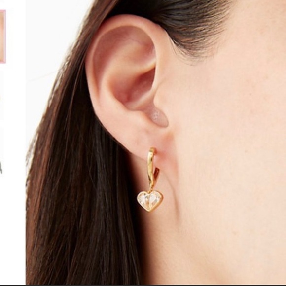 kate spade rock solid stone heart huggies NWT - Picture 4 of 4